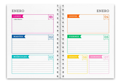 Agenda Imprimible 2024 Vista Semanal - Anillar Y Coser - M3