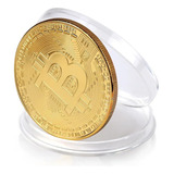 Bitcoin Moneda De Bolsillo De Lujo Dorada Blockchain+ Cajita