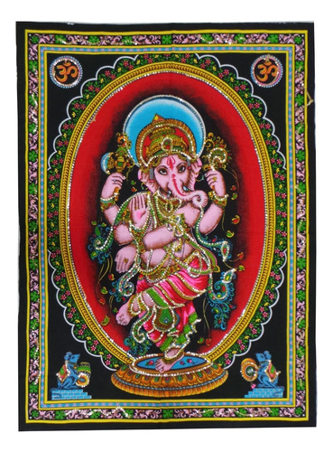 Tela De Algodón Bailando Ganesh Yoga Tapiz 30  X 43  I...