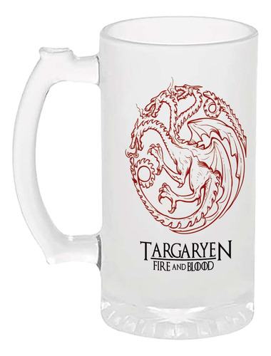 Tarro Cervecero 16oz - Game Of Thrones - Casa Targaryen