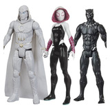 Kit Boneco Moon Knight + Pantera Negra E Gwen Stacy Hasbro