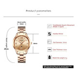 Relojes Curren Simple Calendar Stainless Para Mujer Color Del Bisel Golden/white