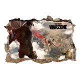 Vinilos Efecto 3d Pared Rota Warzone Call Of Duty - 1.50mx1m