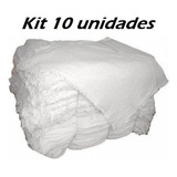 Pano De Chão-branco-alvejado Atacado Kit Com 10 Peças Cor Branco