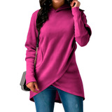 Sudadera Casual De Moda Dama Cruzada Con Capucha #176