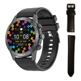 Reloj Smartwatch Dt70+ 2023 Elegante Hombre Cuero Negro Fino