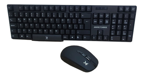 Kit Teclado Mouse Inalambrico Antiderrames Pc-200994 Español