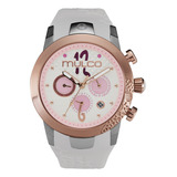 Reloj Casual Mulco Mw-3-22872-013 Lady D Color De La Correa Blanco Color Del Bisel Plateado Color Del Fondo Blanco