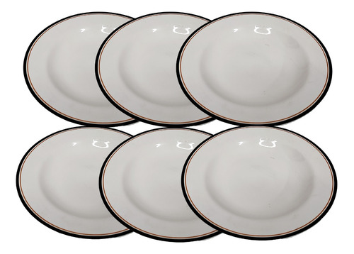 Set X6 Platos Porcelana Hondo 22cm Olmos