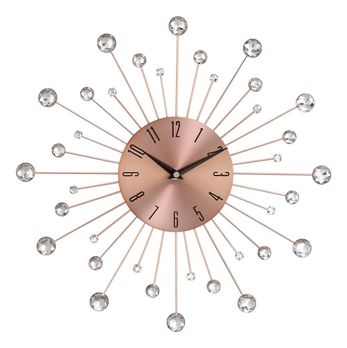 Deco 79 Reloj De Pared De Metal Starburst Con Detalles De Cr