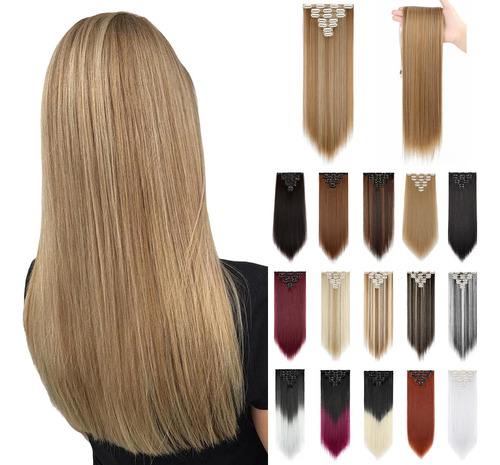 Extensiones De Cabello Con Clip De Cabeza Completa,7 Piezas