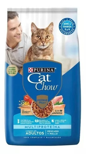 Alimento Cat Chow Defense Plus  Para Gato Adulto Sabor Pescado Y Pollo En Bolsa De 15 kg