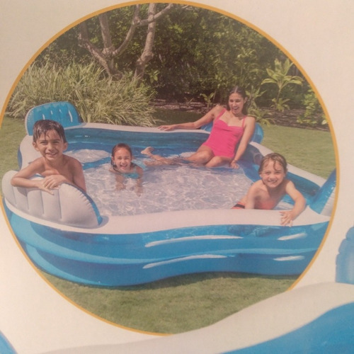 Pileta Inflable Cuadrada Intex 56475 990l Azul Y Blanca  ,, 