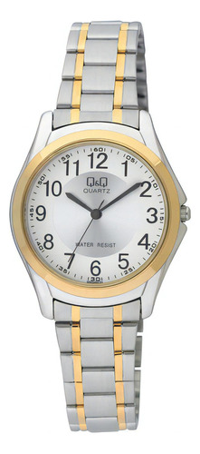 Reloj Q&q Qyq Q207j404y Casual Acero Mujer Dama + Estuche Color De La Correa Bicolor