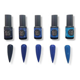Gel  Gc Nails 12ml Gama 5 Colores Azules 