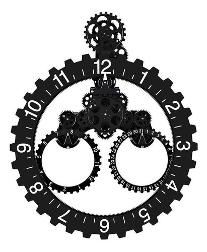 Shisedeco Large Gear Wheel Hour Wall Clock-premium Plasti Ab
