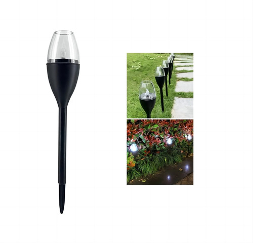 Set 10 Focos Faroles Led Blanco Solar Estaca Antorcha Jardin