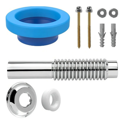 Kit Instalação P/ Vaso Tubo Ligação Cromo + Anel + Parafuso