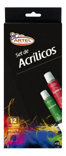 Set Acrílicos 12 Colores 12ml. Artel