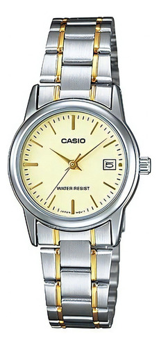 Reloj Casio Dama Ltp-v002sg Acero Calendario 100% Original Color De La Correa Plateado