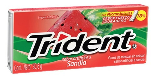 Trident Chicle Sin Azucar Sabor Sandia 12 X 18 Un C/u