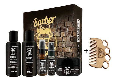 Kit Para Barba Shampoo Balm Óleo Pomada, Colônia Perfume