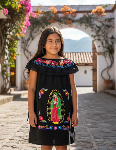 Vestido Niña Lupita Bordado 12 D Diciembre Talla 6 Artesanal