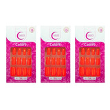 Unhas Postiças Fhaces Top Coalt Neon Summer - Kit C/3un