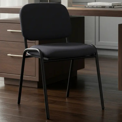 Silla Visita Ergonómica Offiho Eco-visita Negra Estructura Acero | Meses sin interés