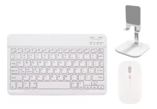  Teclado E Mouse Bluetooth + Suporte Cel/tablet Kit Completo