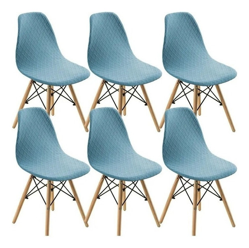 B 6 Piezas Eames Elástico Jacquard Fundas Para Sillas Kits