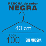 Perchas De Alambre Forradas Sin Muesca X100 - Color Negra