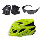  Capacete Bike Bicicleta+ Óculos De Brinde + Luvas Ciclismo 