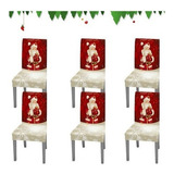 6 Fundas Sillas Comedor Asiento Adorno Navideños Decoración