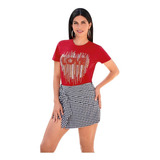 Playera Con Lentejuelas Mujer Color Rojo 964-30