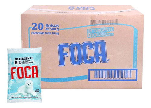Caja De Jabon En Polvo Foca De 500g 20 Bolsas Detergente