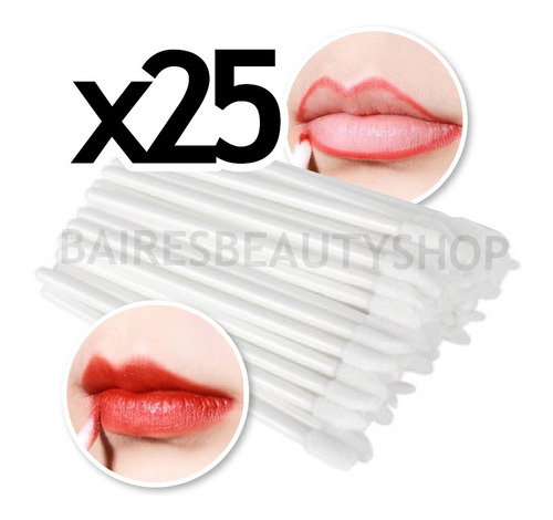 Pack X25 Pincel Labial Aplicador Labial Descartable 