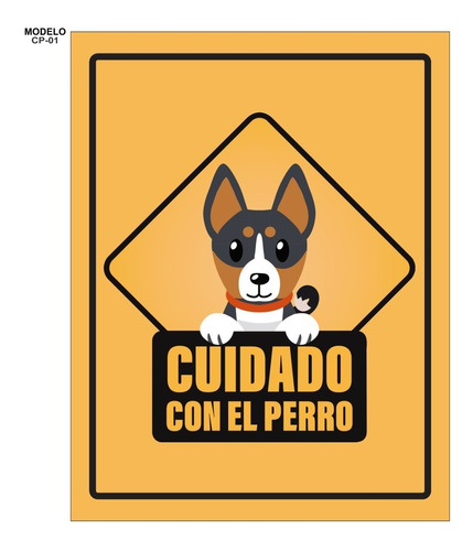 Set 2pz Señalética Cuidado Con El Perro 28*43cm