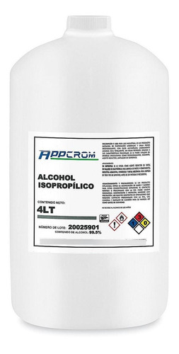 Alcohol Isopropílico Al 99% - Botella De 4l - 4/paq - Uline