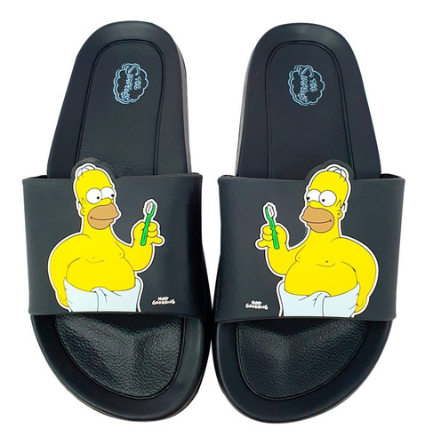 Sandalia Tipo Slide Homero Simpson Tarro Color Rojo/negro