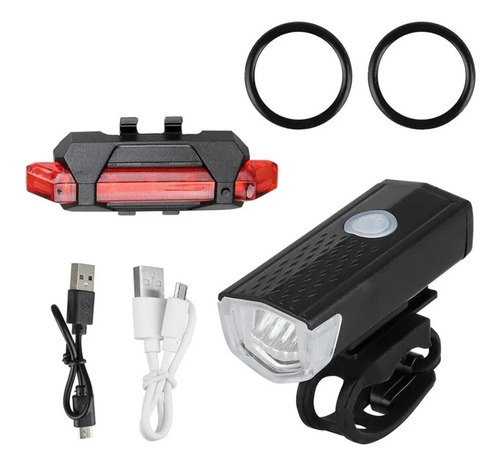 Kit Luces Led Bicicleta Delantera+trasera  Recargable Imperm