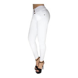 Pantalón Levantacola Push Up Tiro Alto Blanco Para Mujer