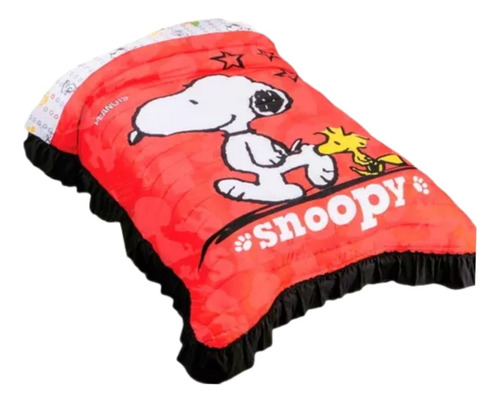 Colcha Matrimonial Snoopy Roja Concord