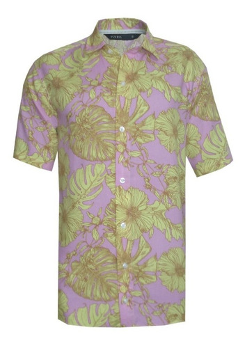 Camisa Manga Corta De Fibrana Hawaiana Bic-import Style