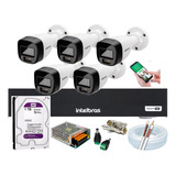 Kit 5 Cameras Intelbras Full Color Dvr 8ch Full C/ Purple 1t