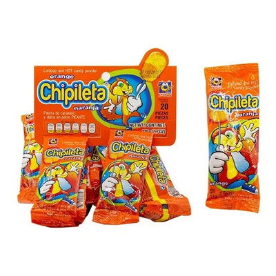 Paleta De Caramelo Y Polvo Sabor Naranja Chipileta Tira 20pz | MercadoLibre