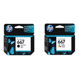 Cartuchos Hp 667 Negro Y 667 Color Estándar  Originales