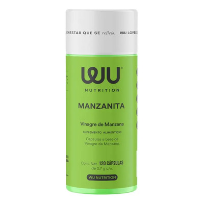 Suplemento Manzanita Wu Nutrition Vinagre Sidra Manzana 120 Capsulas Sin sabor Alimenticio 4 Meses de Consumo Mejora Digestión Bienestar | MercadoLibre