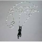 Dije De Gato Negro Estirado Cadena Collar Plata Suerte