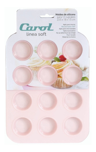 Molde Silicona 12 Mini Muffins Cupcakes P/horno Carol